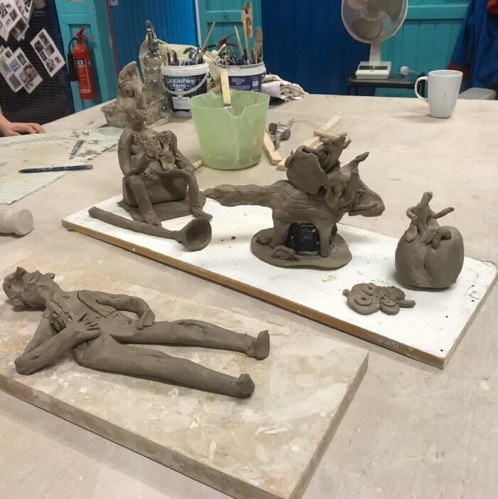 photo of clay creations from children's art class